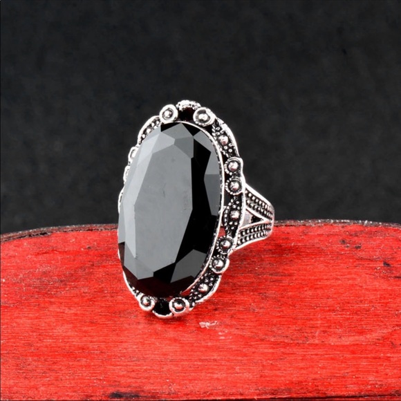 NEW Vintage Big Oval Stone antique silver Ring - Picture 3 of 5